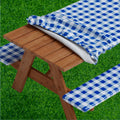 Sorfey Picnic Table Cover With Bench Covers -Fitted With Elastic, Vinyl With Flannel Back, Fits For Table 30'X 72' Rectangle,W