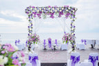 Dearhouse 2Pack Artificial Peony Flower Garland - Silk Peony Garland With Purple White Flowers For Wedding Party Table Decoratio
