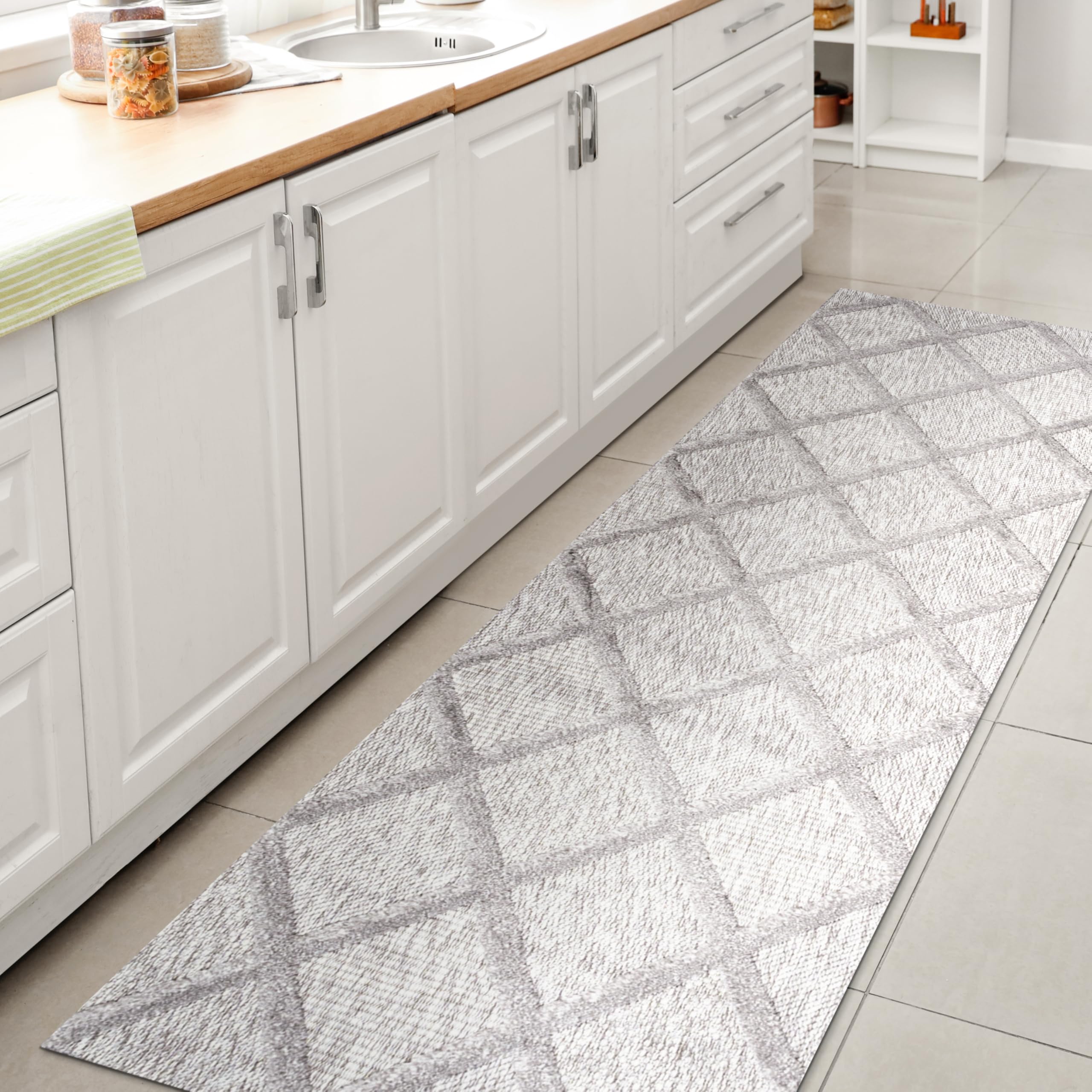 Jonathan Y Ibz101C-28 Salines Diamond Trellis Indoor Outdoor Area Rug Bohemian Geometric Easy Cleaning Bedroom Kitchen Backyard