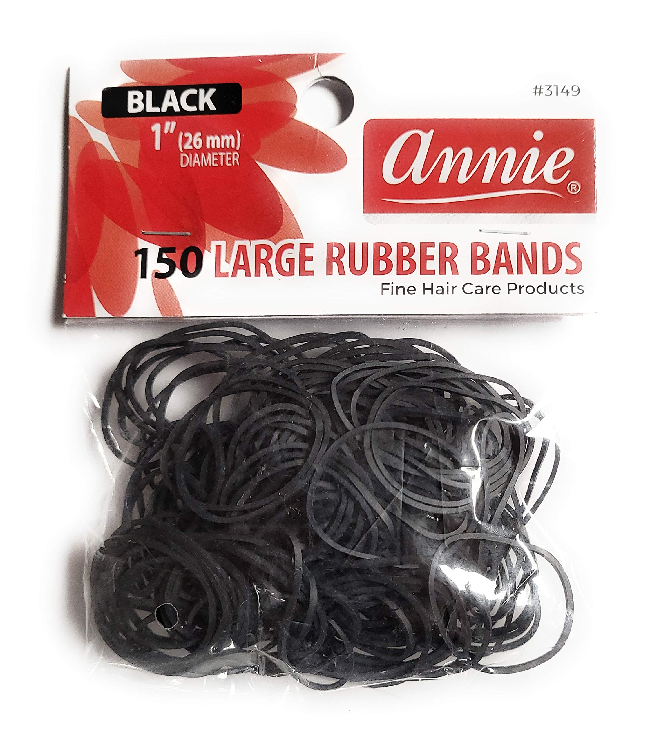 Annie 150 Rubber Bands #3149 Large Size Black