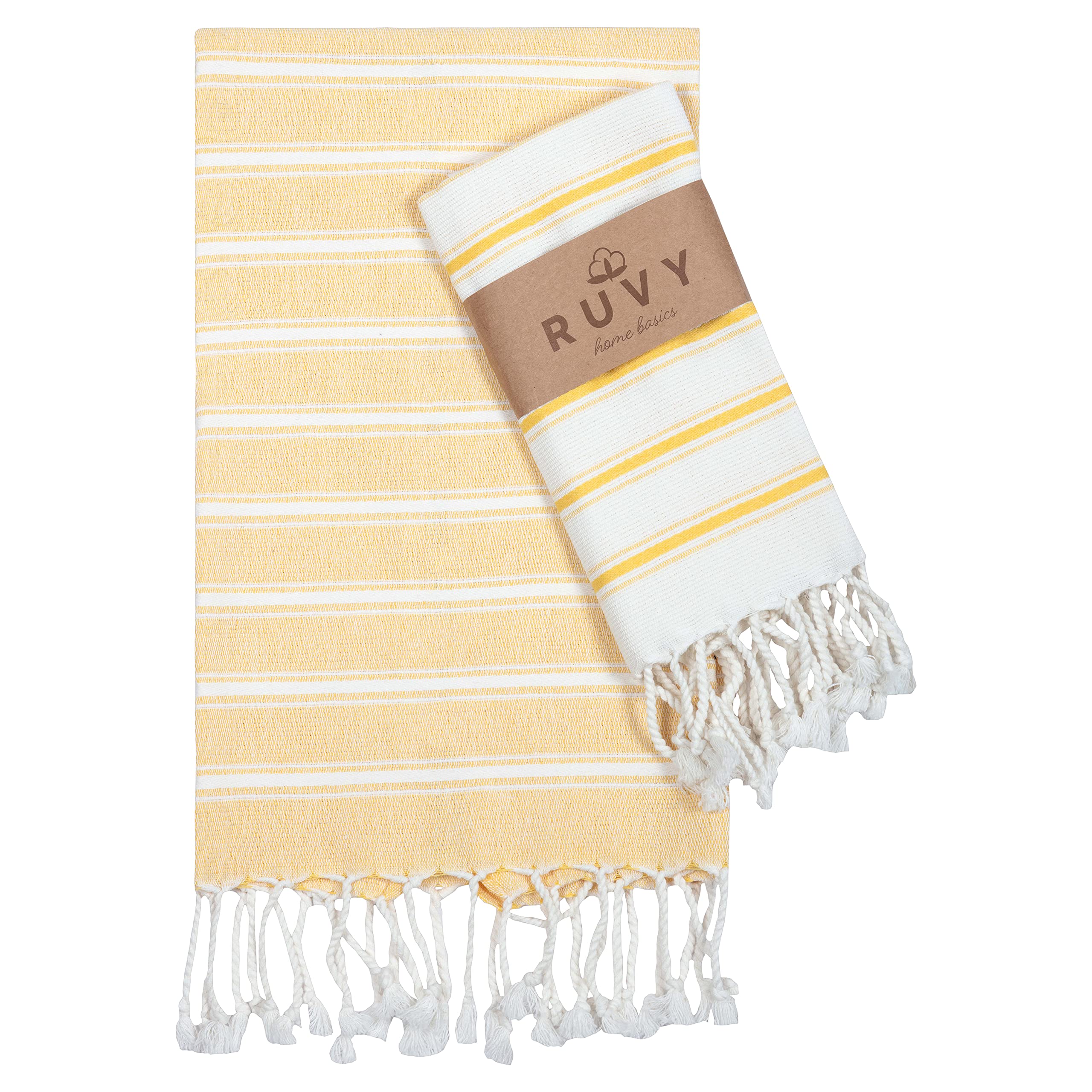 Ruvy Home Basics Turkish Hand Towels for Bathroom Set of 2 | 18 x40 , Cotton | Bathroom Hand Towels & Decorative Hand Towels for