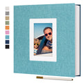 Vienrose Photo Album Self Adhesive for 2x3 4x6 5x7 8x10 Pictures DIY Scrapbook 40 Blank Pages Linen Cover Memory Book for Weddin