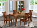 East West Furniture CADU5-MAH-W 5 Piece Modern Dining Table Set Includes a Rectangle Wooden Table and 4 Dining Room Chairs, 36x60 Inch, Mahogany