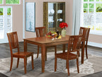 East West Furniture CADU5-MAH-W 5 Piece Modern Dining Table Set Includes a Rectangle Wooden Table and 4 Dining Room Chairs, 36x60 Inch, Mahogany