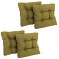 Blazing Needles Indoor/Outdoor Square Tufted Chair Cushion, 19 x 19, Avocado 4 Count