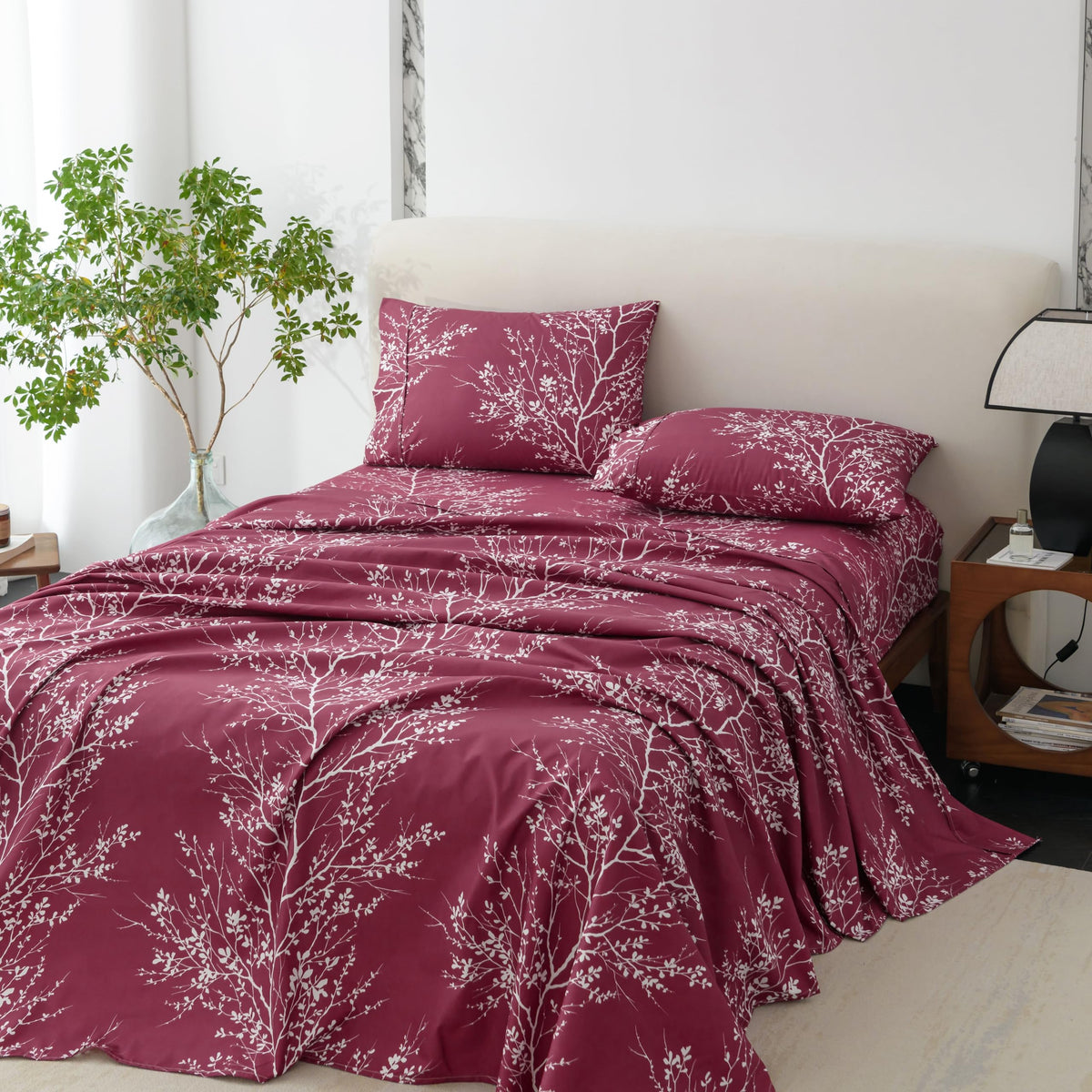 Spirit Linen Home Queen Size Bed Sheets - Pure Microfiber 4 Piece Polyester Bed Sheets, Fitted Sheet & Pillow Cases - Queen Shee