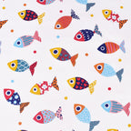 Scientific Sleep 100% Cotton Twin Bed Sheet Set - Colorful Fish Design, 3 Pcs Bedding for Kids, Includes Flat & Fitted Sheets, Pillowcase
