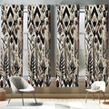 Ambesonne Leafy Art Window Curtains Pack of 2, Modern Boho Composition of Abstract Rhombus Detailed Leaves Flowery, Lightweight 