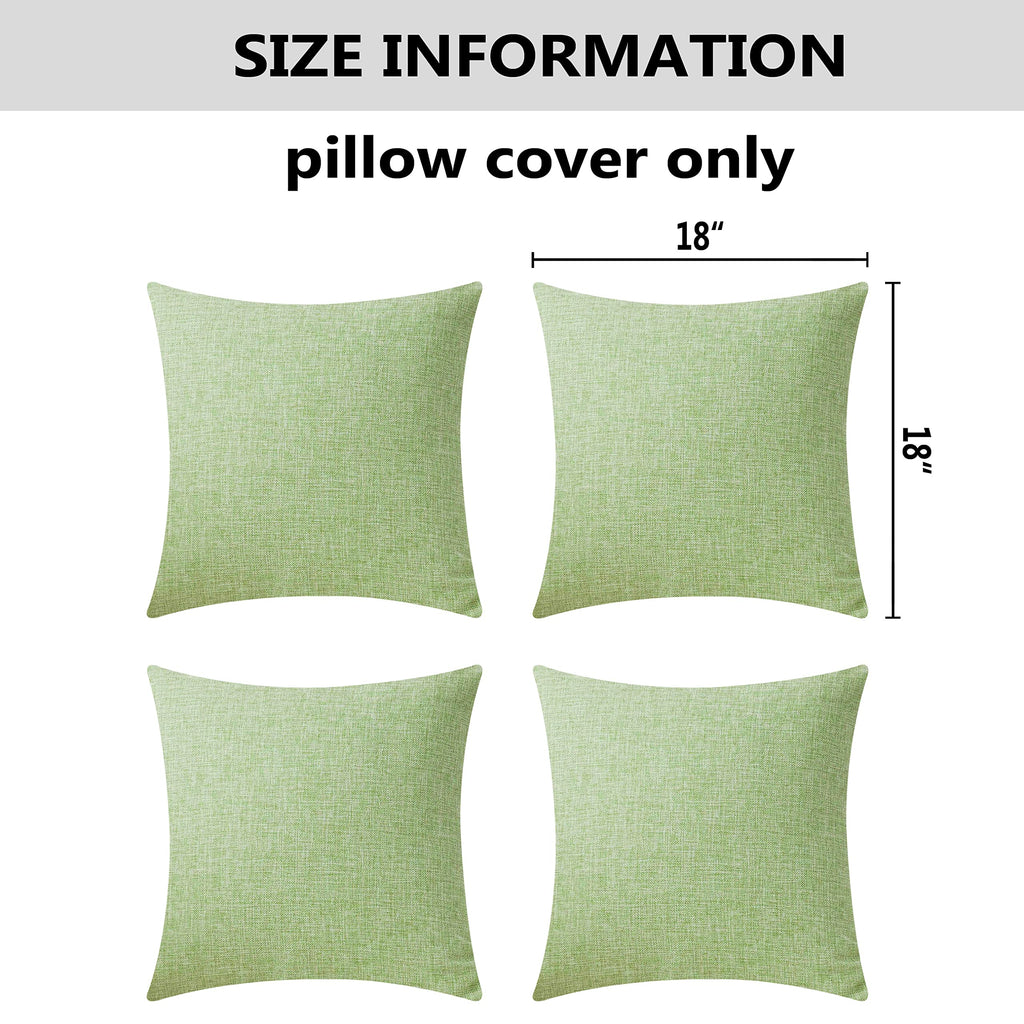 Home Brilliant Pillow Covers Green Linen Textured Decorative Pillowcases For Bed Sage Burlap Sofa Pillows Slipcovers For Couch L