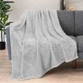 Pavilia Light Gray Throw Blanket For Couch Bed, Soft Fleece Throws For Sofa Chair, Fuzzy Waffle Textured Blanket, Cozy Warm Ligh