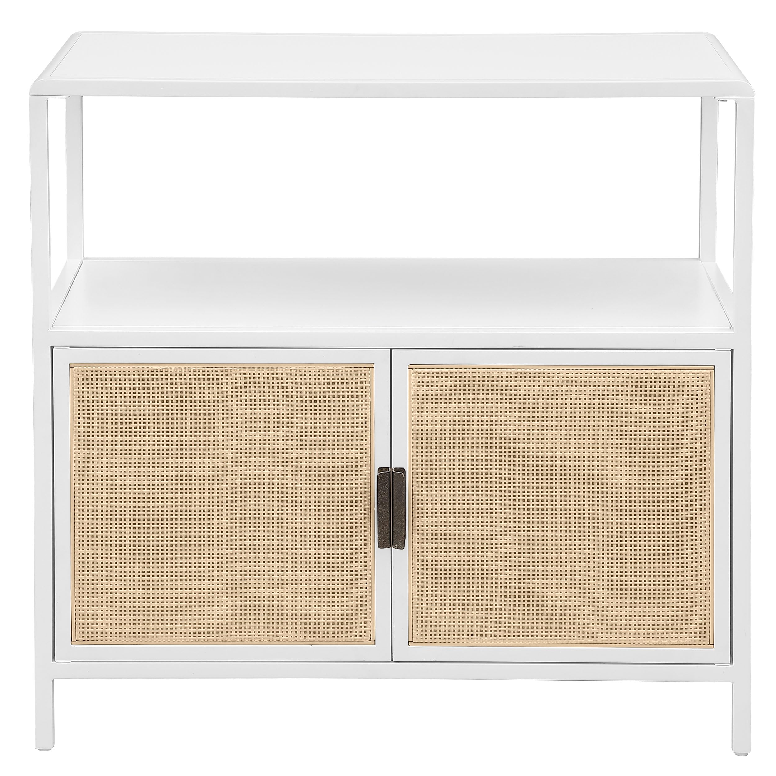 Coaster Home Furnishings Amherst 2-Door Radio Weave Cane Metal Accent Cabinet White