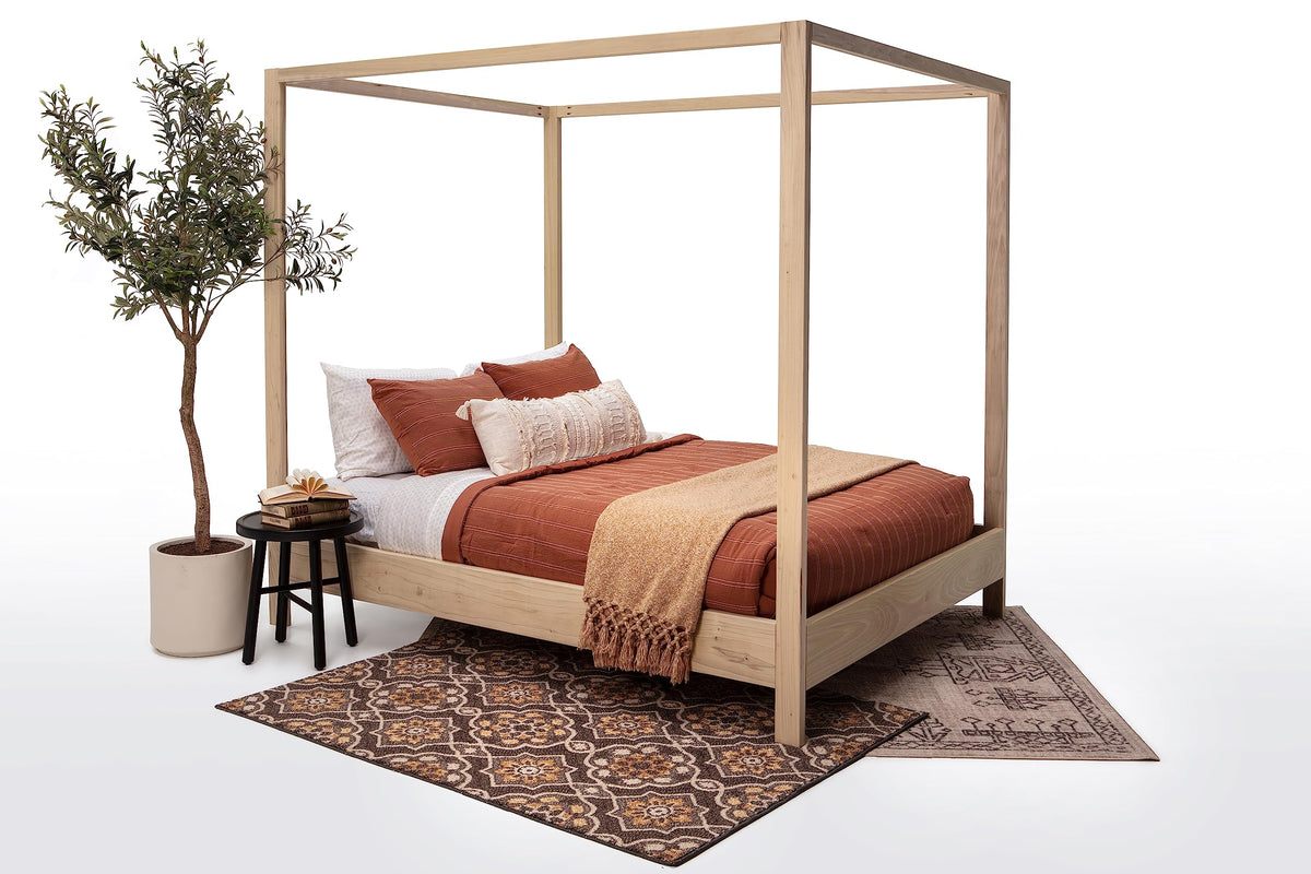 American Furniture Classics Model Queen Canopy Queen Size Canopy Bed with Raised Platform