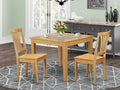 East West Furniture Oxford 3 Piece Kitchen Set Contains a Square Table and 2 Dining Room Chairs, 36x36 Inch, OXAV3-OAK-W