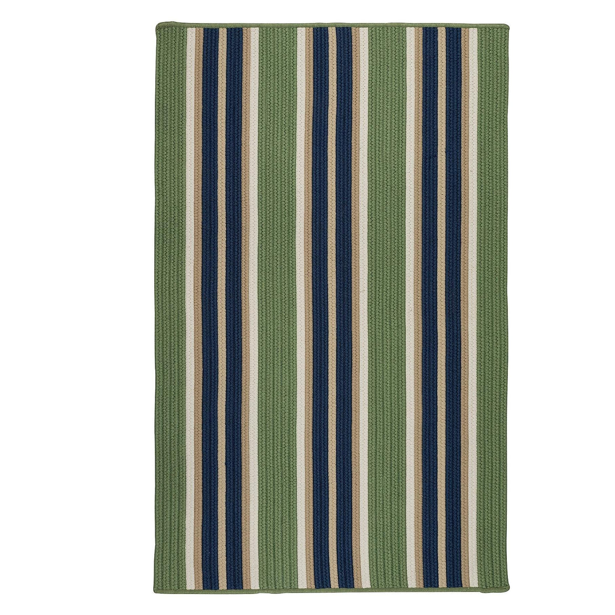 Colonial Mills Mesa Stripe Braided Rug, 12' X 15' , Harbor Green