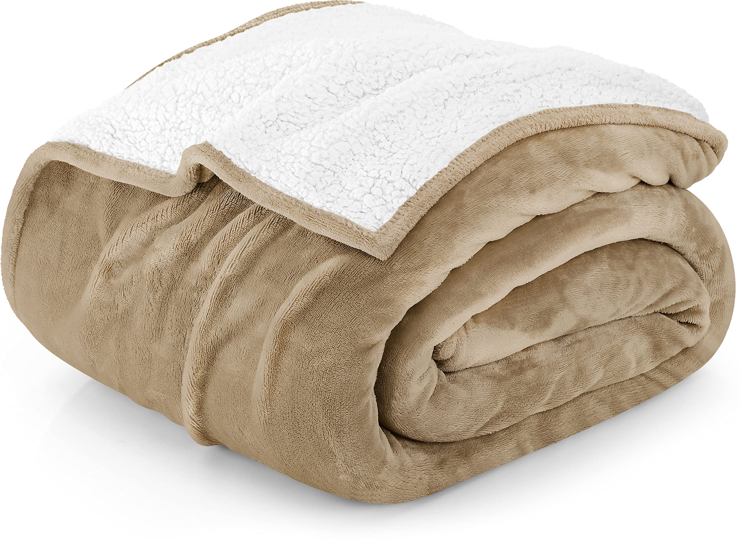 Utopia Bedding Sherpa Blanket Twin Size [Camel, 90X66 Inches] - 480Gsm Thick Warm Plush Fleece Reversible Blanket For Bed, Sofa,