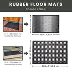 Envelor 2-Pack Anti Fatigue Rubber Floor Mat Non-Slip Restaurant Mat For Floors Bar Mat Drainage Mat Doormat Door Mat Utility Garage Floor Mat Home Mat Anti Slip Entry Mat 24 X 36 Inches