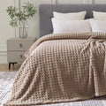 Serenhom Soft Cozy Fuzzy Fleece Twin Blanket, Waffle Light Taupe, 60X80 Inches - Lightweight, Fluffy, And Warm 3D Jacquard All-S