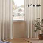 Daysu Linen Curtains 108 Inches Long 2 Panels Set For Bedroom/Living Room, Oatmeal Semi Sheer Farmhouse Curtains, Rod Pocket Hoo