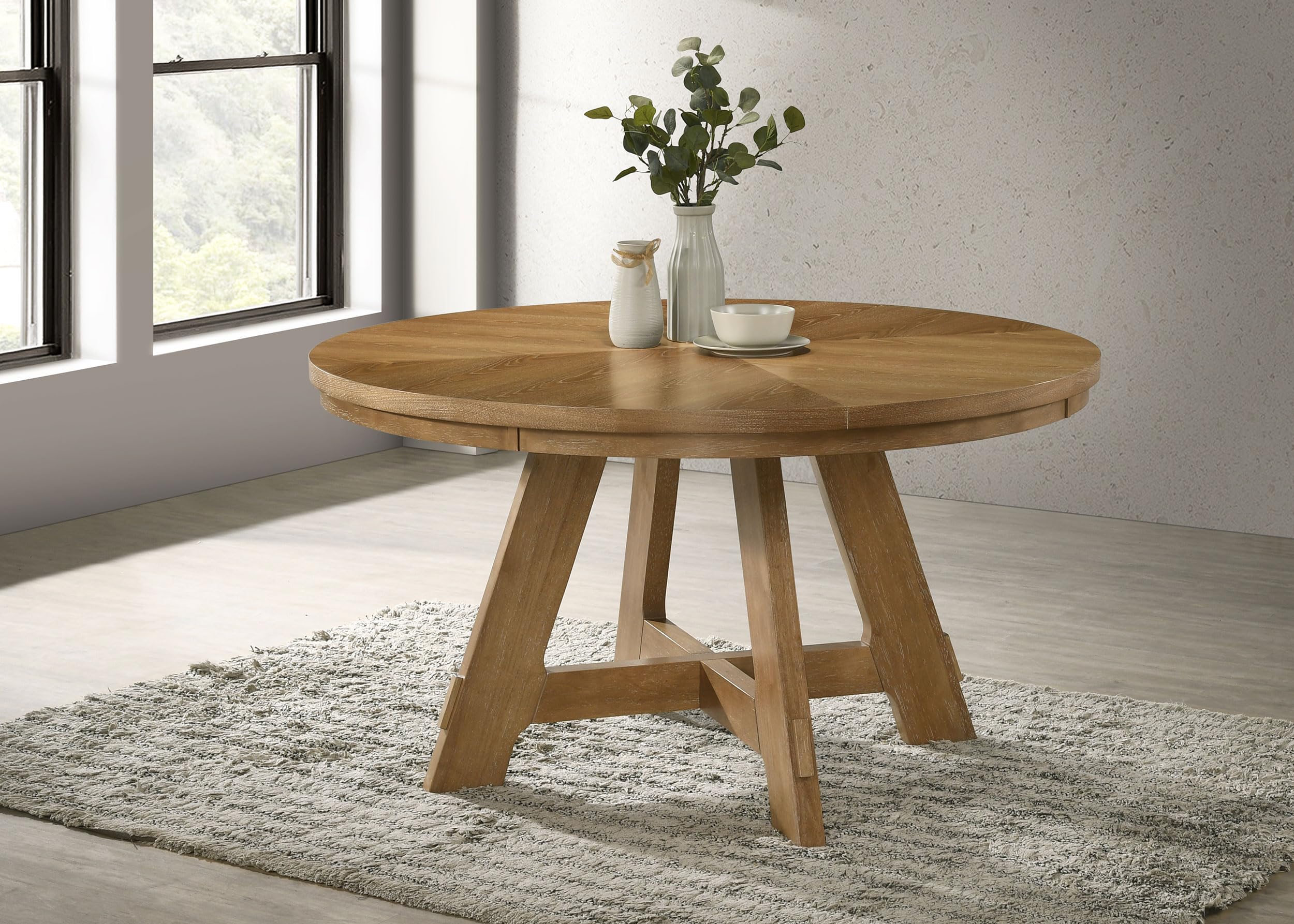 Coaster Home Furnishings Danvers Round 54-inch Wood Dining Table Brown Oak