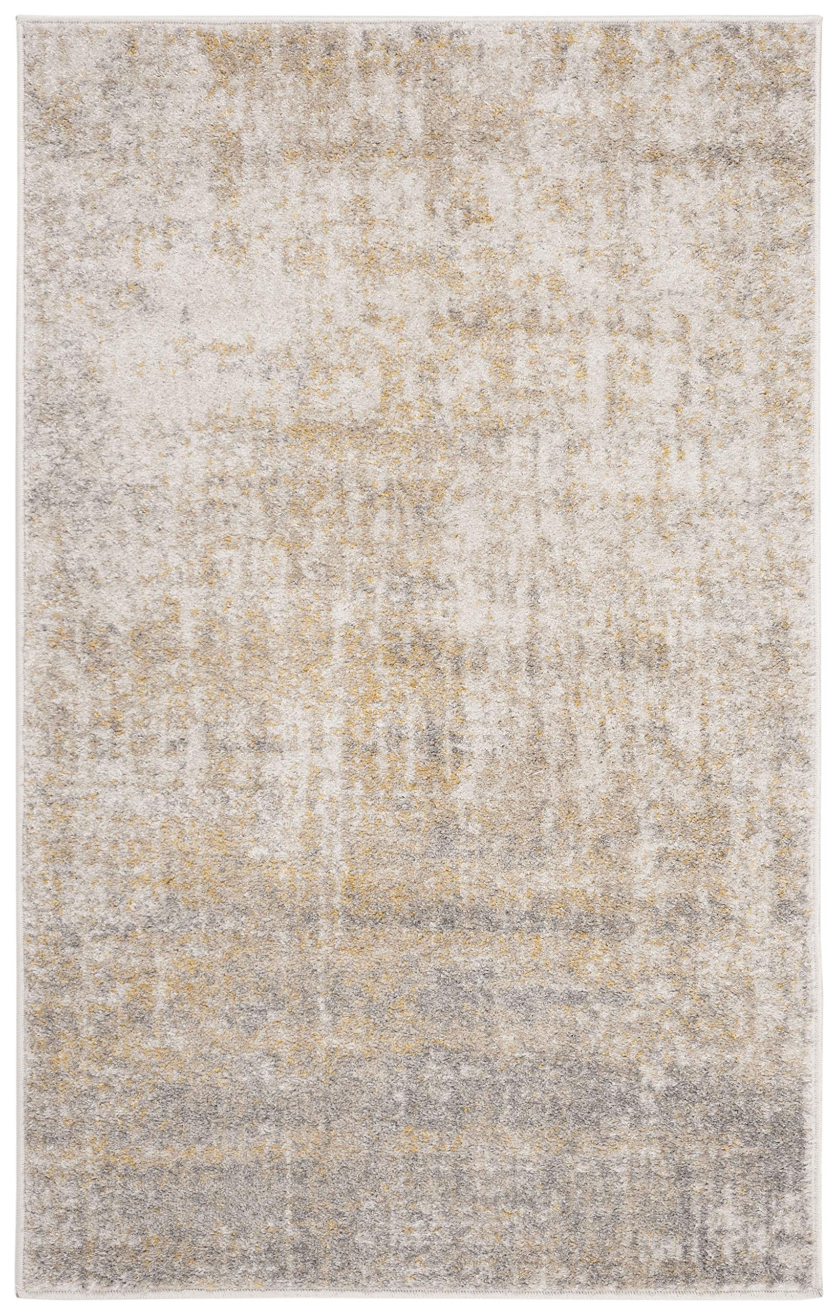 Safavieh Adirondack Collection Accent Rug - 3' X 5', Creme & Gold, Modern Abstract Design, Non-Shedding & Easy Care, Ideal For H