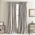 DKNY Curtains Modern Knotted Velvet Lined Curtain Panel Pair, 108, Silver
