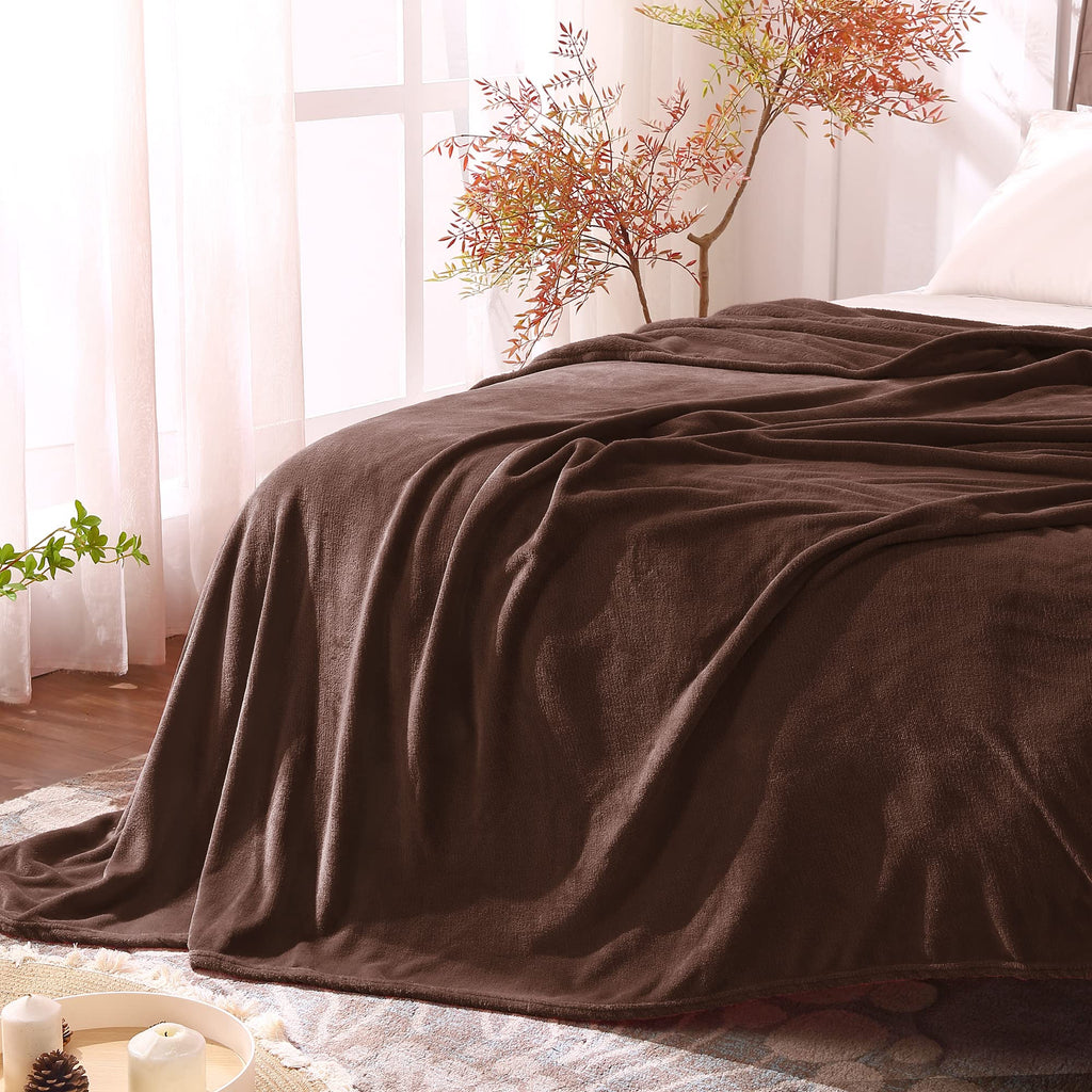 Bedelite Fleece Blanket Twin Size Brown Throw Blankets For Couch & Bed, Luxury Plush Cozy Fuzzy Blanket 60X80 Inches, Super Soft