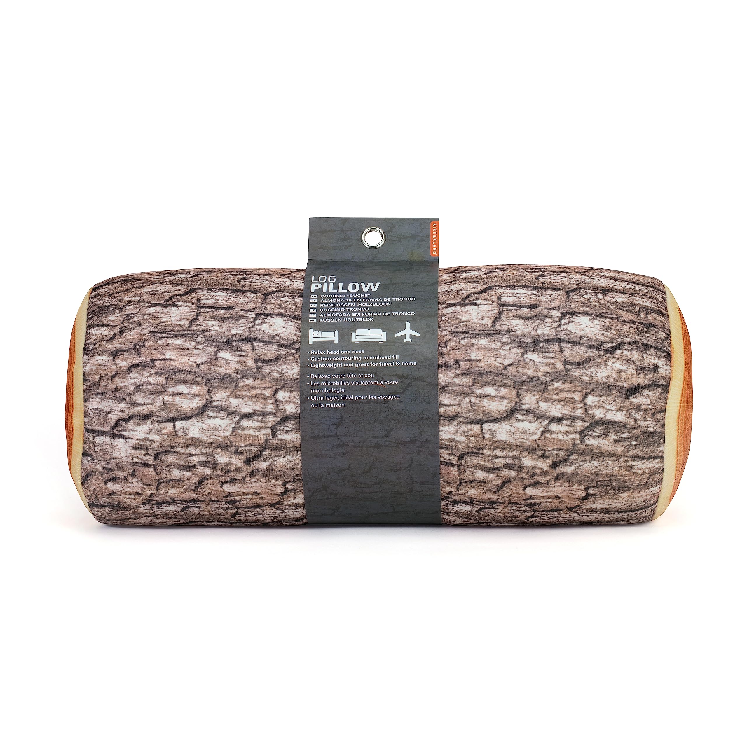 Kikkerland Tree Log Micro Bead Head Back Neck Lumbar Cushion Pillow For Home, Office, Travel