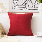 Home Brilliant Burgundy Throw Pillow Covers 26 x 26 Linen Decorative Euro Sham Red Pillow Cover for Couch Sofa Patio, 26x26 inch