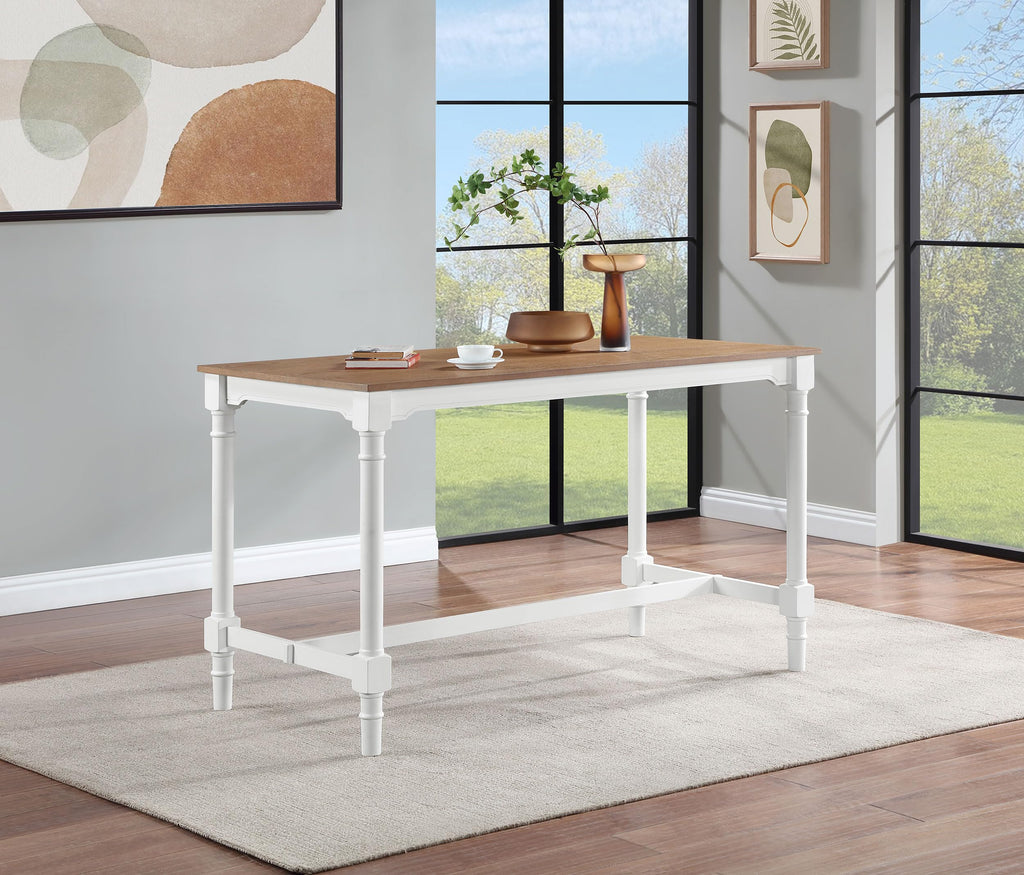 Coaster Home Furnishings Martina 5-Piece Rectangular Counter Height Dining Set with Stools Brown and White