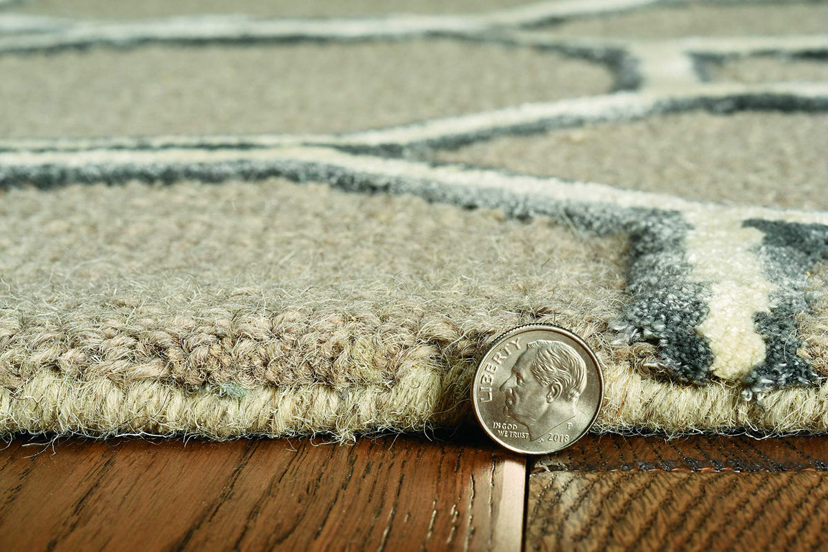 HomeRoots Wool/Viscose 27' X 96' X 0.'5' Mocha Wool/Viscose Rug