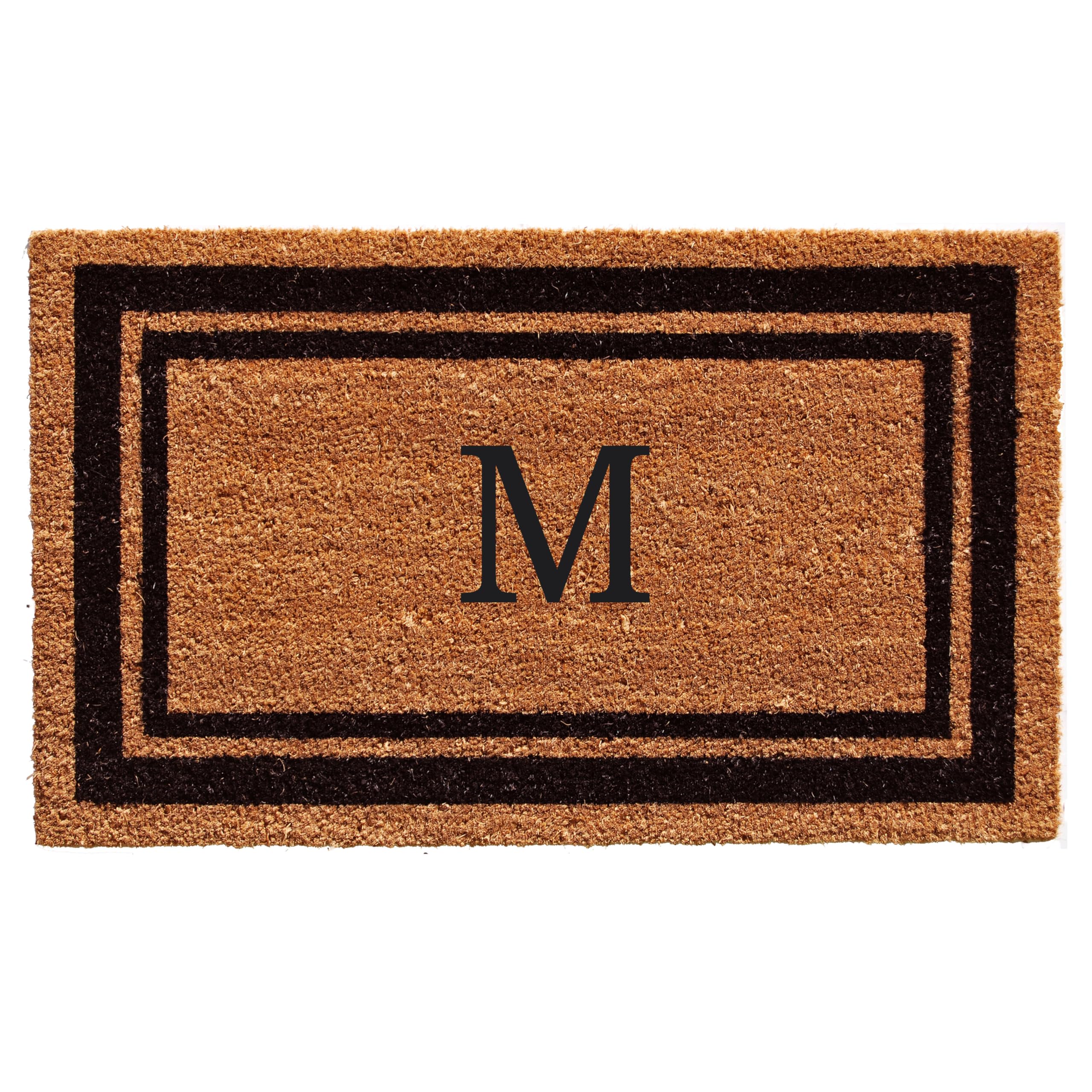 Calloway Mills 152961830M Black Border 18' X 30' Monogram Doormat, (Letter M)