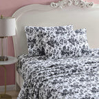 Betsey Johnson - Twin Xl Bed Sheets, Soft & Lightweight Bedding, Fade & Wrinkle Resistant (Betseys Toile Black, Twin Xl)