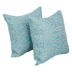 Blazing Needles Square Polyester Jacquard Throw Pillows, 17", Florian Caribb 2 Count