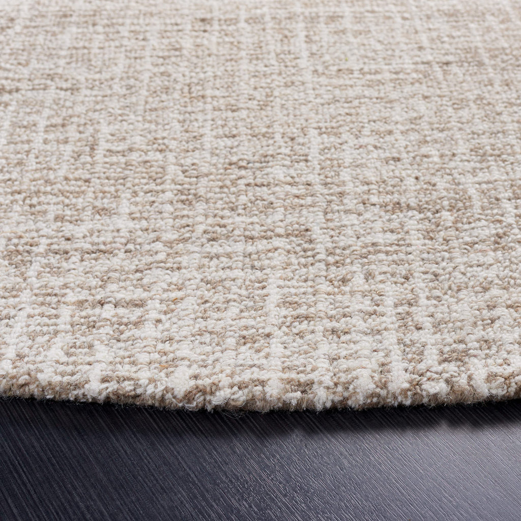Safavieh Abstract Collection Area Rug - 4' Round, Ivory & Grey, Handmade Wool, Ideal For High Traffic Areas In Living Room, Bedr