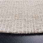 Safavieh Abstract Collection Area Rug - 4' Round, Ivory & Grey, Handmade Wool, Ideal For High Traffic Areas In Living Room, Bedr