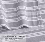 Ruvanti Flannel Sheets Full Size - 100% Cotton Double Brushed Bed Sheets Set, Deep Pockets 16 Inches, All Seasons Breathable & Extra Soft Full Sheets, Warm & Cozy, 4 Piece, Grey Lining