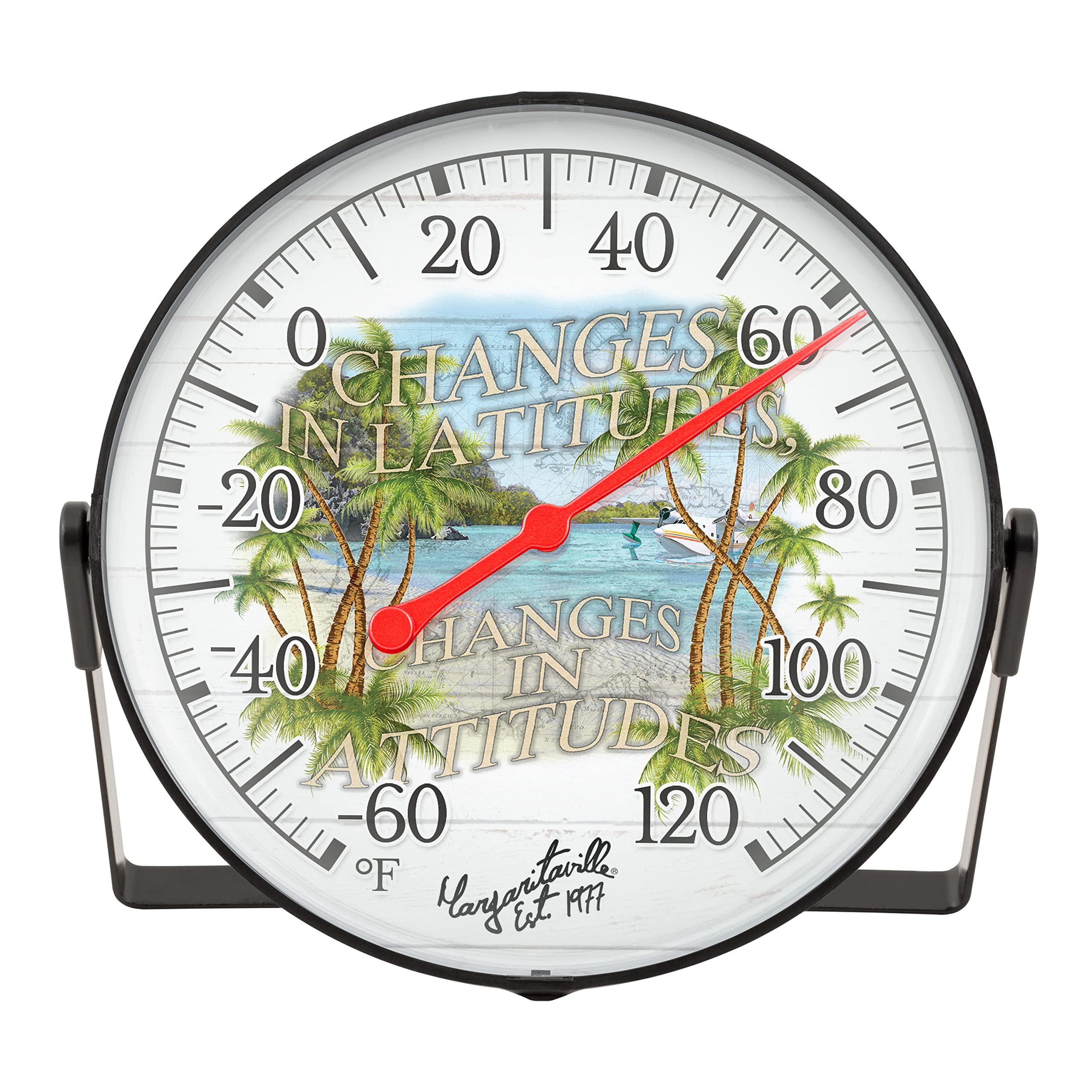 La Crosse 104-1512Mv Margaritaville Changes In Latitudes, Changes In Attitudes 5 Inch Bracket Dial Thermometer