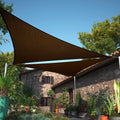 Shademart 12' X 12' X 12' Brown Sun Shade Sail Upf50 Triangle Smtapt16 Canopy Fabric Cloth Screen, Water Air Permeable & Uv Resi