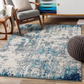 Livabliss Arti Modern Abstract Area Rug,9 x 12,Dark Blue/Aqua