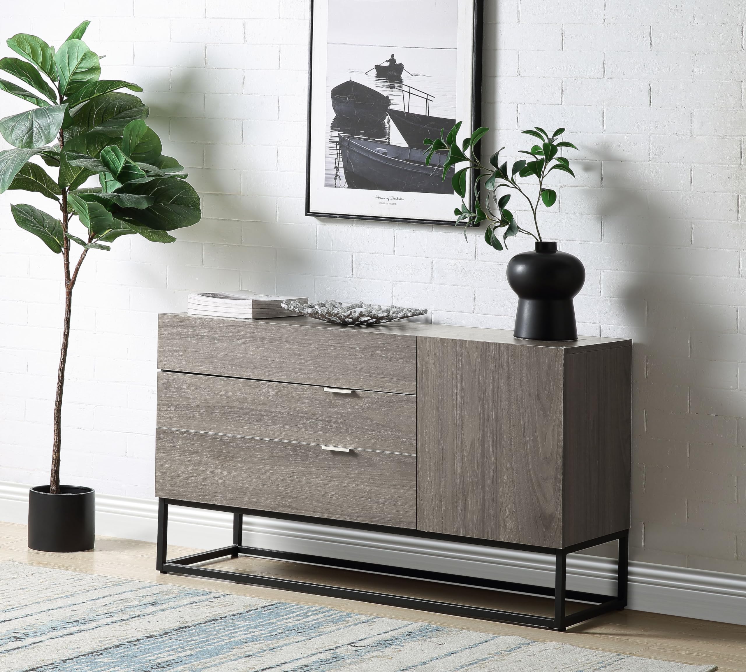 Acme Walden 3-Drawer Wooden Console Table with 1 Door - Thumbnail 3