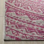 Safavieh Courtyard Collection 24' X 44.4' Light Grey/Fuchsia Cy8734 Indoor/ Outdoor Waterproof Easy Cleaning Patio Backyard Mudroom Accent Rug