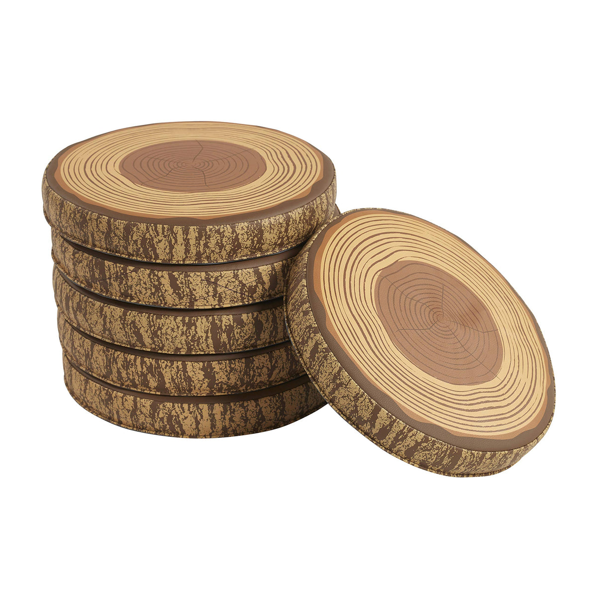 Ecr4Kids Softzone Tree Floor Cushions, Flexible Seating, Chocolate, 6-Pack