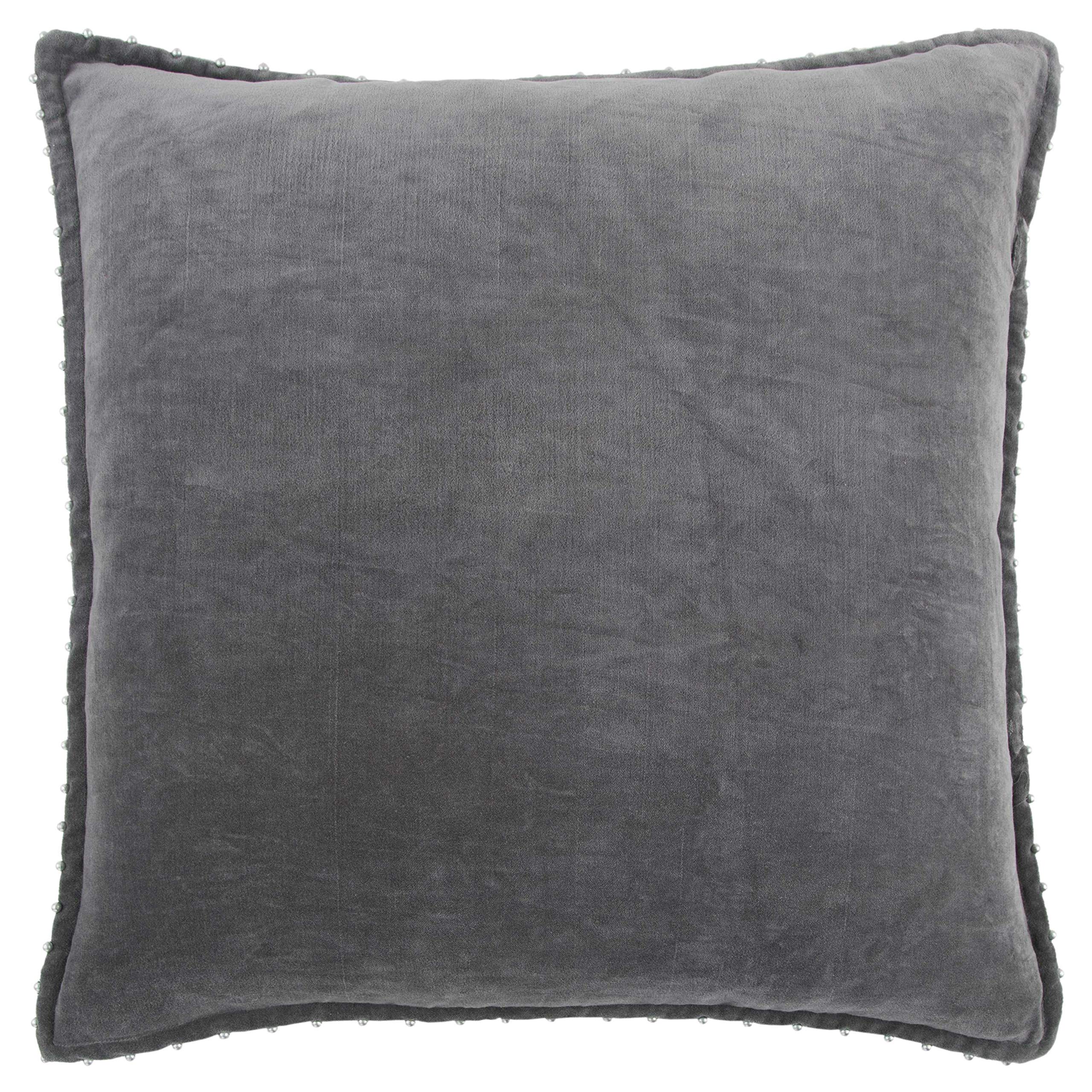 Rizzy Home | T13197 | 22"X22" Gray/Black/Neutral Decorative Pillow | Cover Only