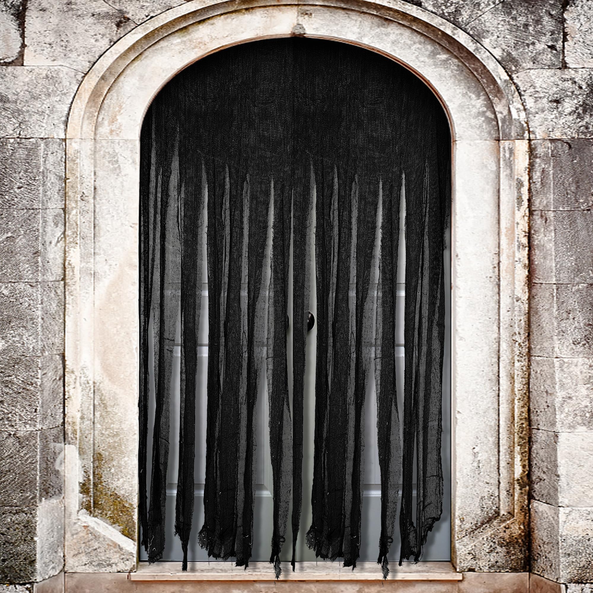 Sfcddtlg 2 Pcs Halloween Door Curtain Decorations - 85 x 59 Inch Black Creepy Doorway Curtain - Scary Spooky Curtain Cloth for H