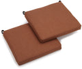 Blazing Needles Outdoor Spun Poly 19-Inch by 20-Inch by 3-1/2-Inch All Weather UV Resistant Zippered Cushions, Mocha, Set of 2