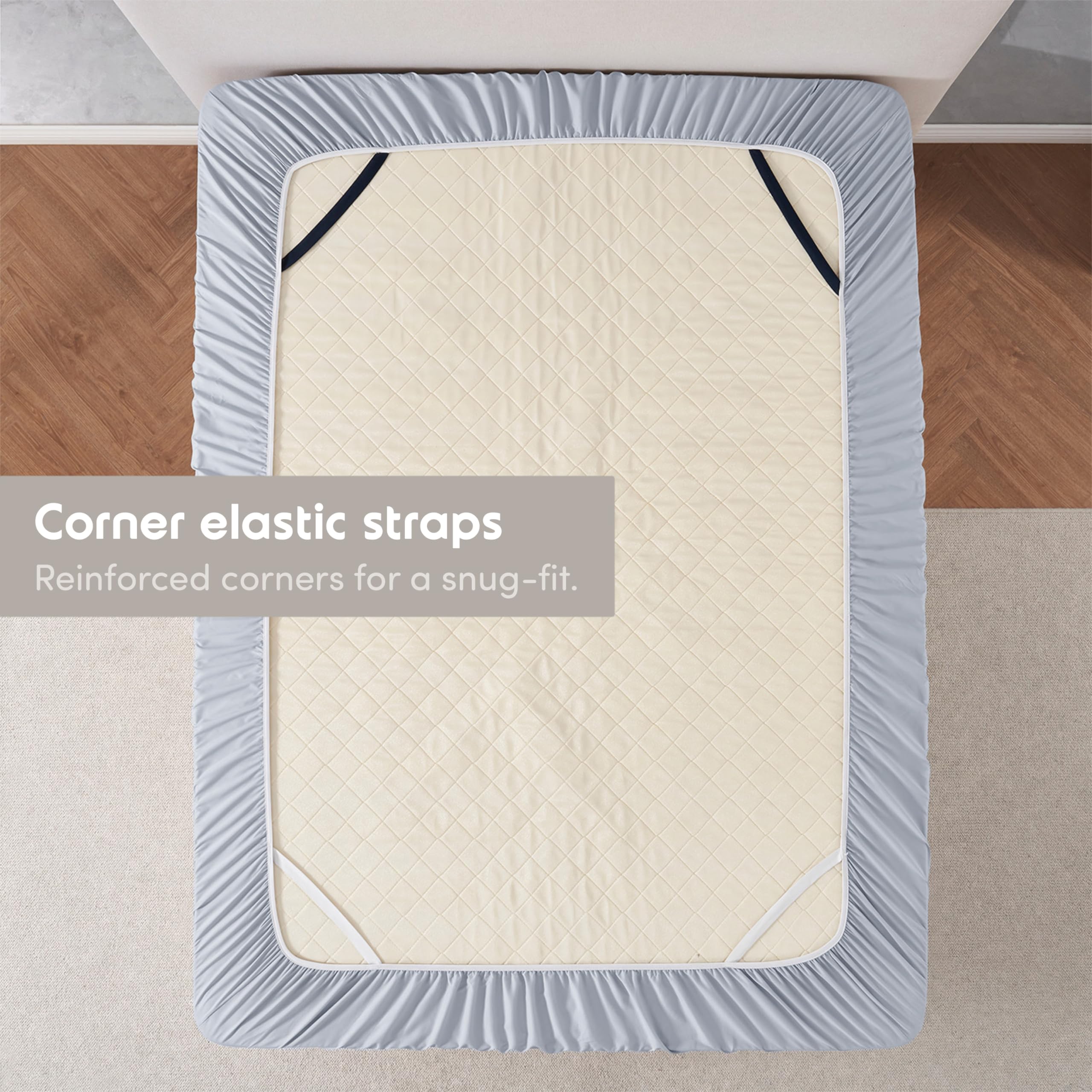 Nestl Extra Deep Pocket King Fitted Sheet, Ice Blue Fitted Sheet King Size, 1800 Microfiber King Fitted Sheet Only, Soft King Bed Fitted Sheet Fits Up To 24 Inch Mattress - King Size Fitted Sheets