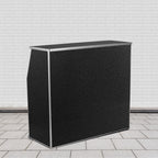 Flash Furniture 4' Folding Portable Event Bar With Top And Middle Shelves, Mobile Laminate Foldable Bar For Parties And Events, Black Marble