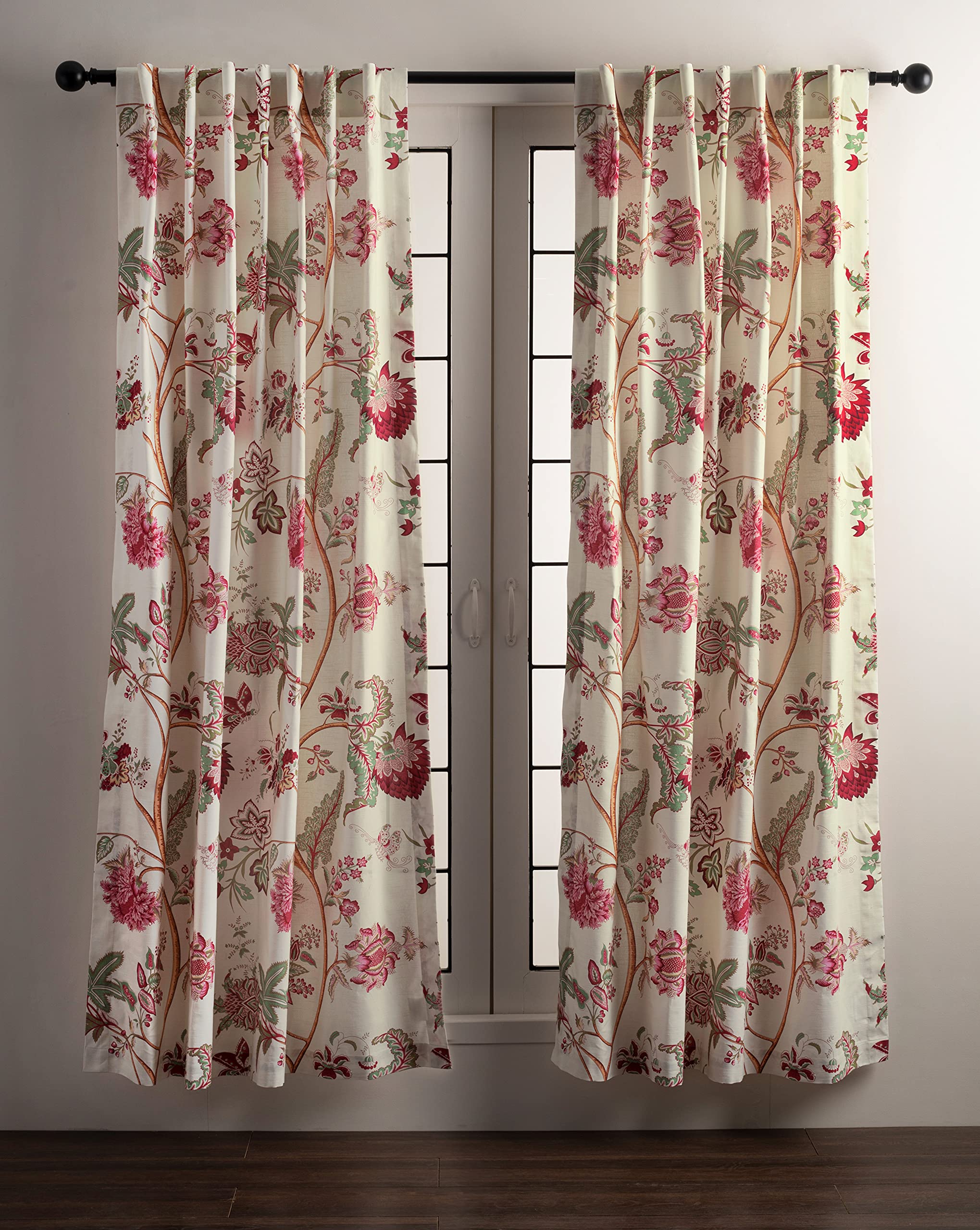 Maison d' Hermine Curtain 100% Cotton 50''x84'' Curtains 2 Panel Easy Hanging with a Rod Pocket & Loop for Kitchen, Bedrooms & O