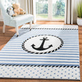 SAFAVIEH Carousel Kids Collection Accent Rug - 4 x 6, Ivory & Navy, Non-Shedding & Easy Care, Ideal for High Traffic Areas for