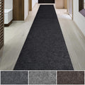 iCustomRug Spartan Weather Warrior Heavy Duty Indoor/Outdoor Utility Textured Runner, Non-Slip Rubber Backing 4 x 68 Black